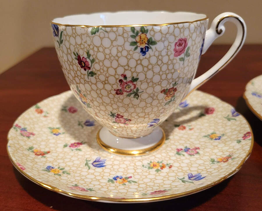 Floral Chintz Footed Cup & Saucer Set by Shelley-1
