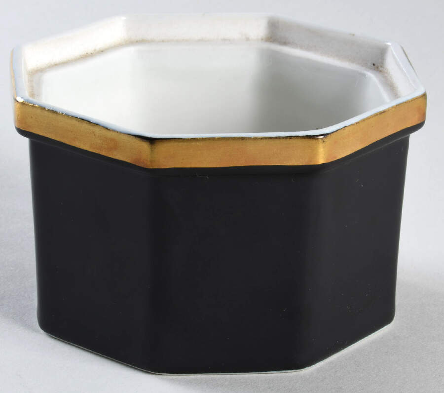 Octagon Black Sugar Bowl No Lid by Ernest Sohn Creation-1