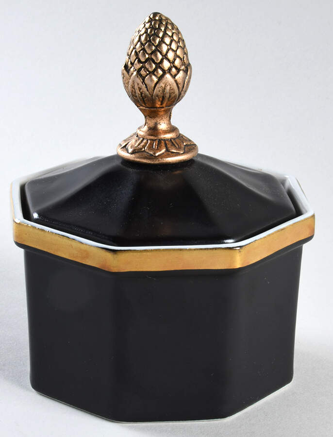 Octagon Black Sugar Bowl & Lid by Ernest Sohn Creation-1