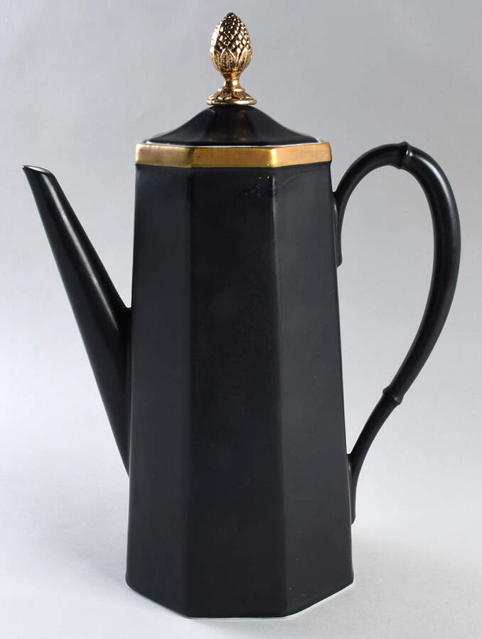Octagon Black Coffee Pot & Lid by Ernest Sohn Creation-1