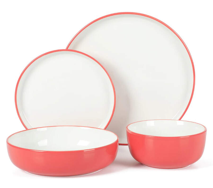 Two-Tone Red Dinner Plate by Sur La Table-1