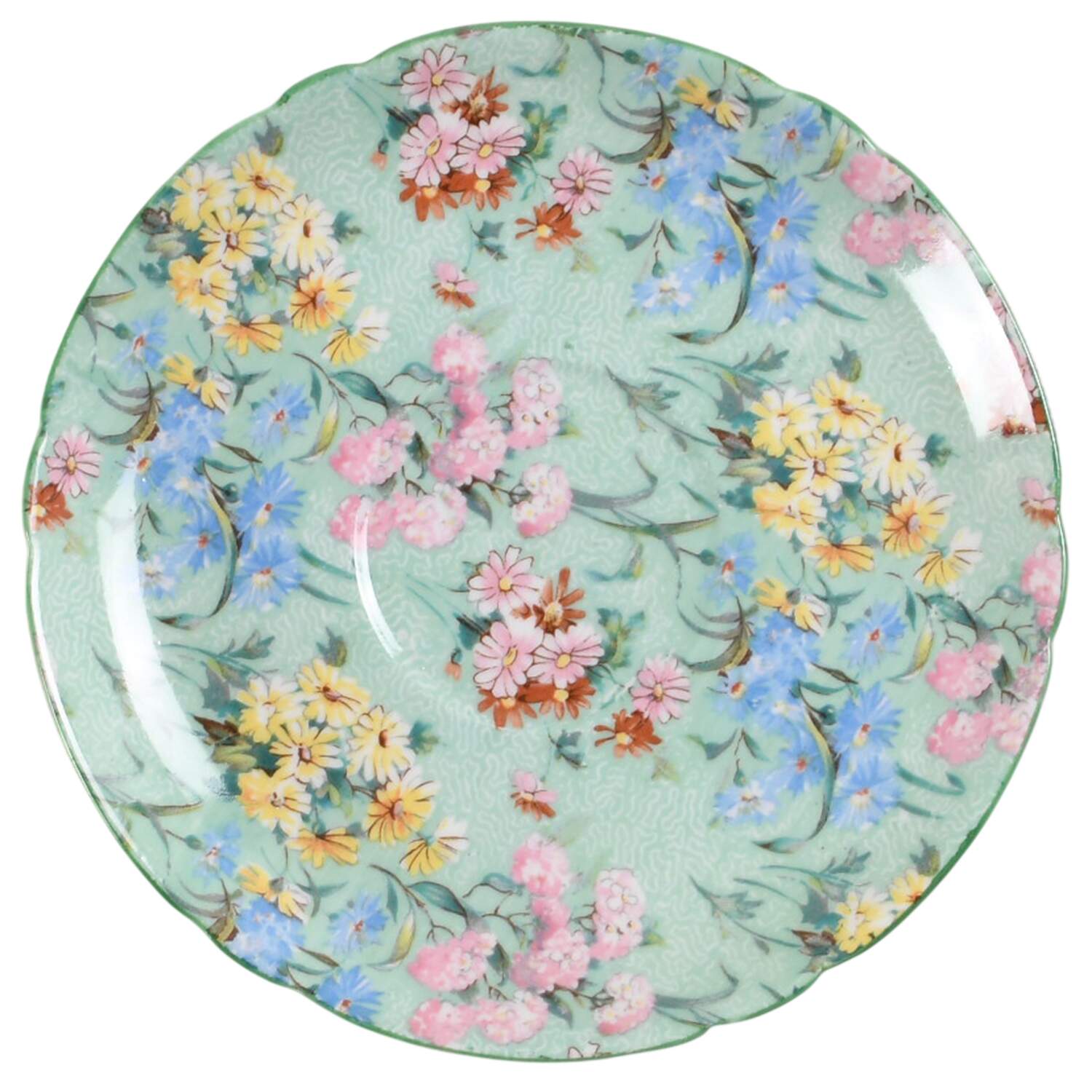 Melody (Smooth, Green Trim) Saucer by Shelley-1