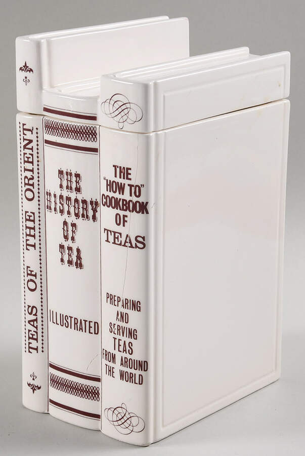 Figural Book Canisters Tea Canister & Lid by Shafford-1