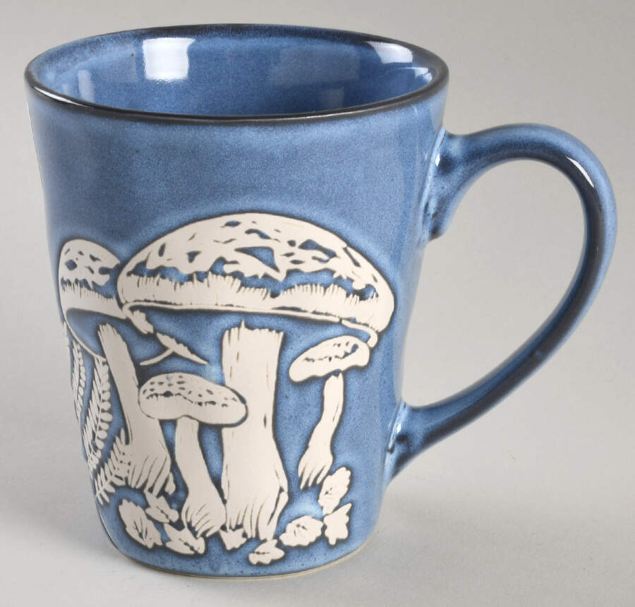 Bubble Blue Mushroom Mug by Spectrum-1