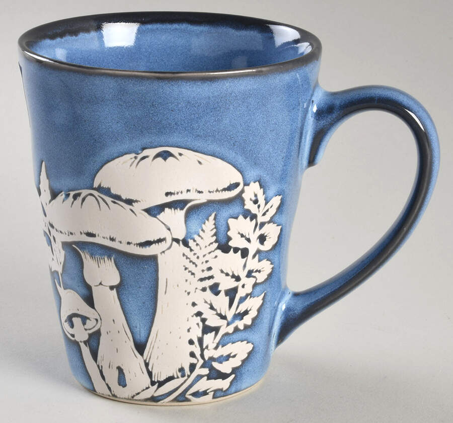 Bubble Blue Mushroom Mug by Spectrum-1