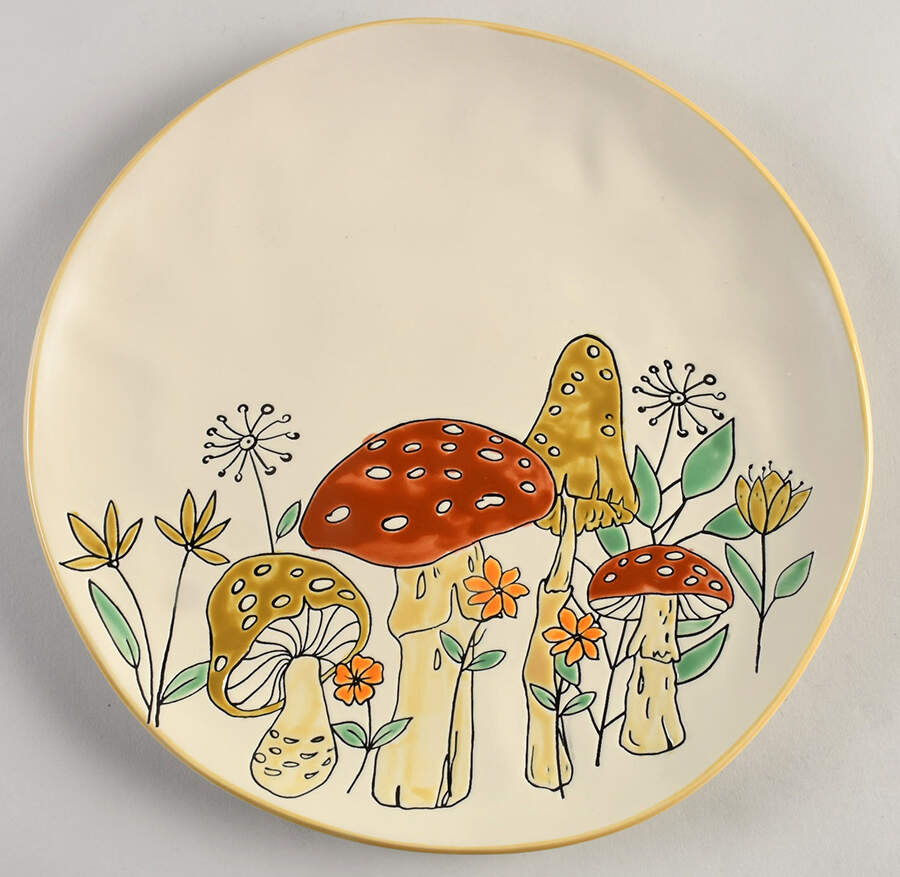 Fall Garden Mushroom Dinner Plate by Spectrum-1