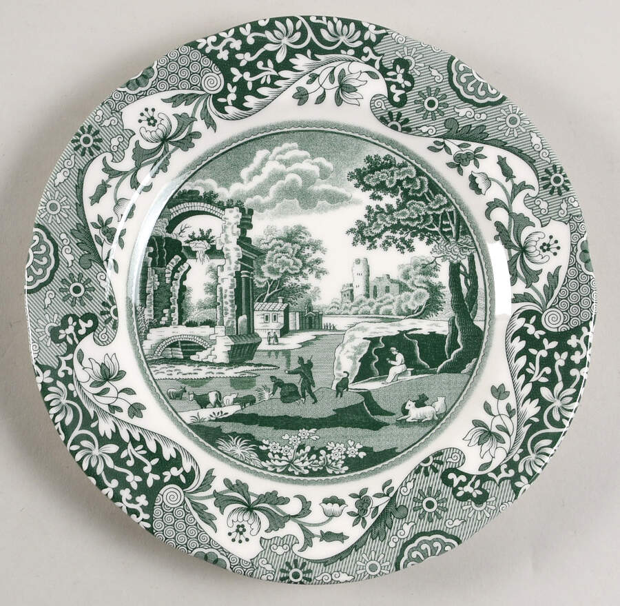 Heritage Green Italian Salad Plate by Spode-1
