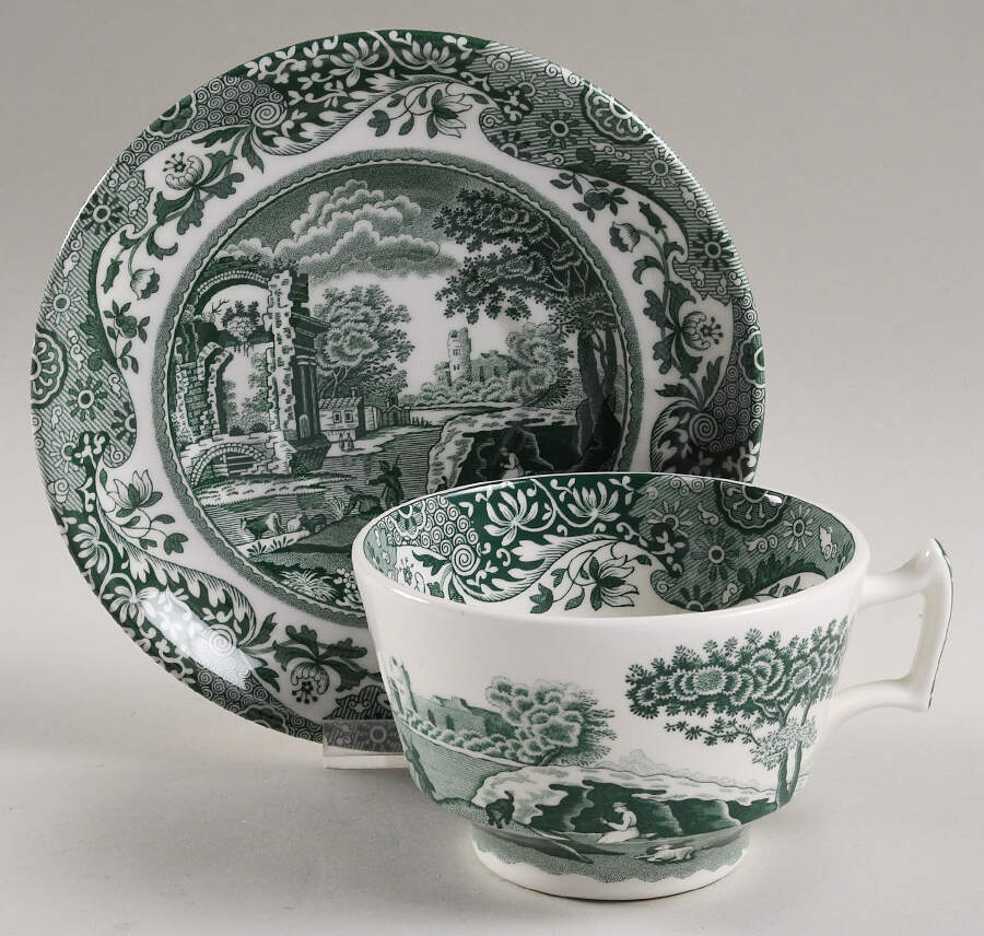 Heritage Green Italian Breakfast Cup & Saucer Set by Spode-1