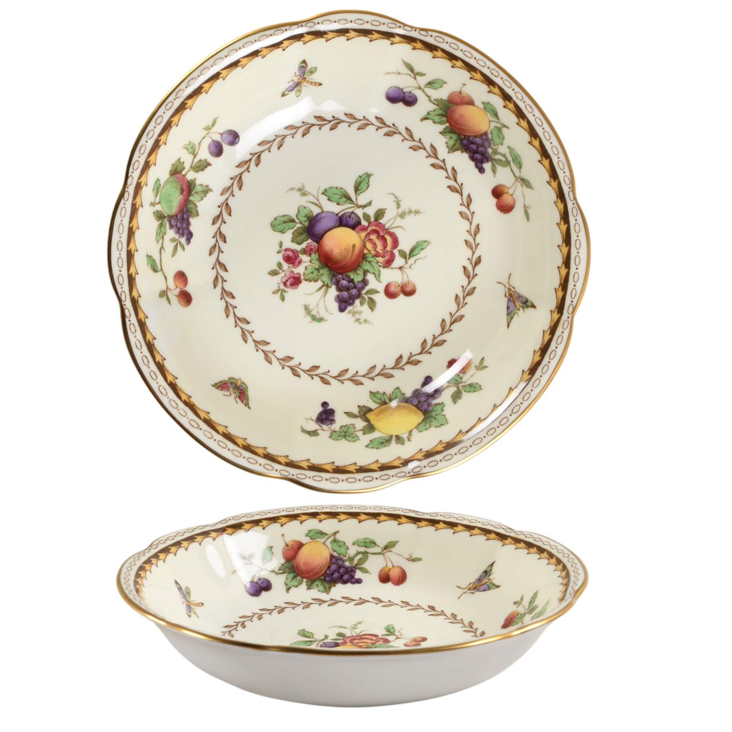 Rockingham (White Or Cream Body, Gold) Coupe Cereal Bowl by Spode-1