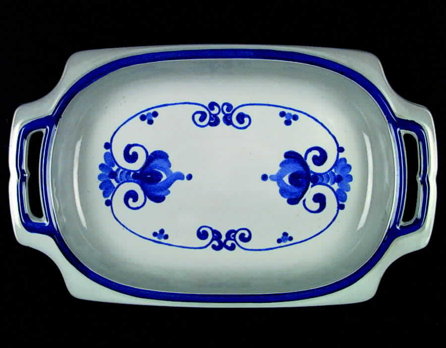 Fantasy (Blue Flowers, Rim Shape) 14" Oval Serving Platter by Tirschenreuth-1