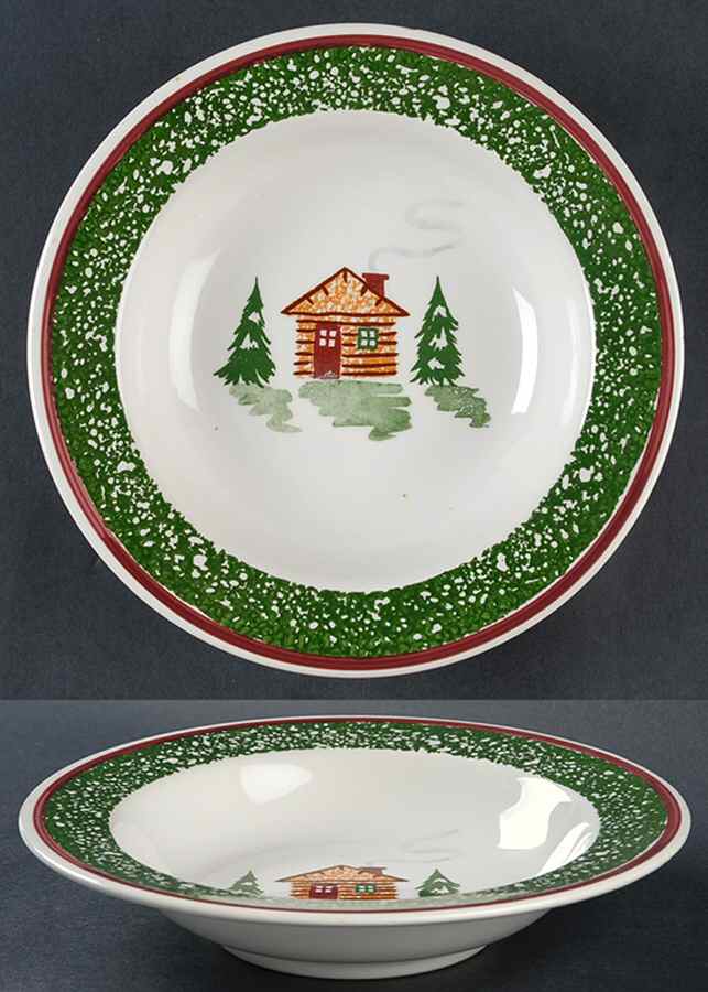 Cabin Christmas Rim Soup Bowl by Tre Ci-1