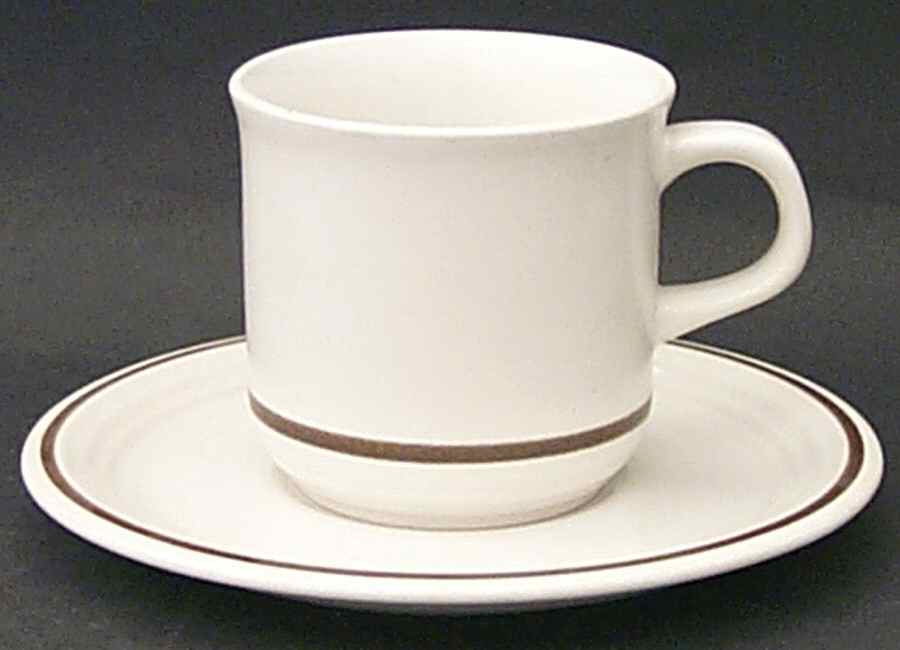 Chestnut Flat Cup & Saucer Set by Town & Country-1