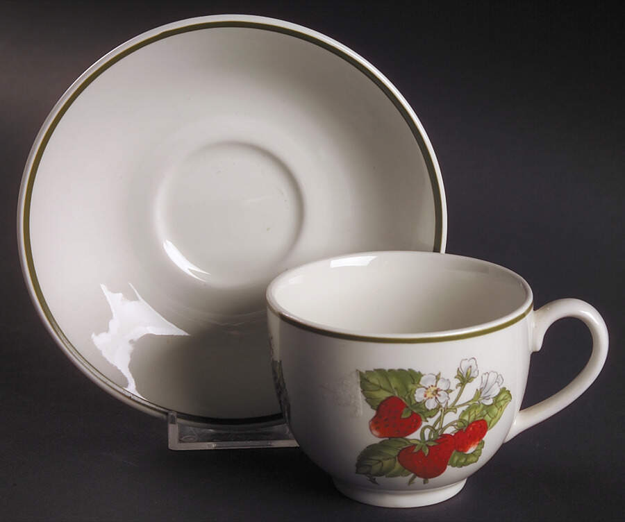 Staffordshire Gardens Flat Cup & Saucer Set by Tiffany-1