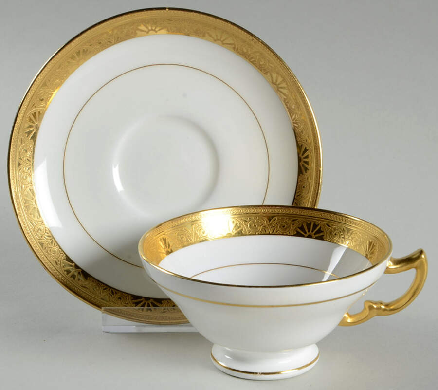 H1032 Footed Cup & Saucer Set by Tiffany-1