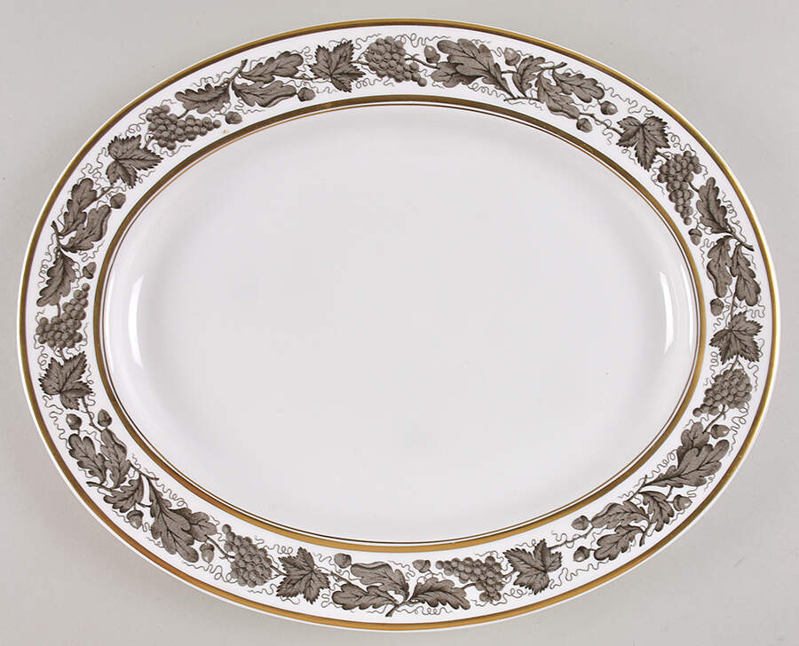Kent Grey 15" Oval Serving Platter by Tiffany-1