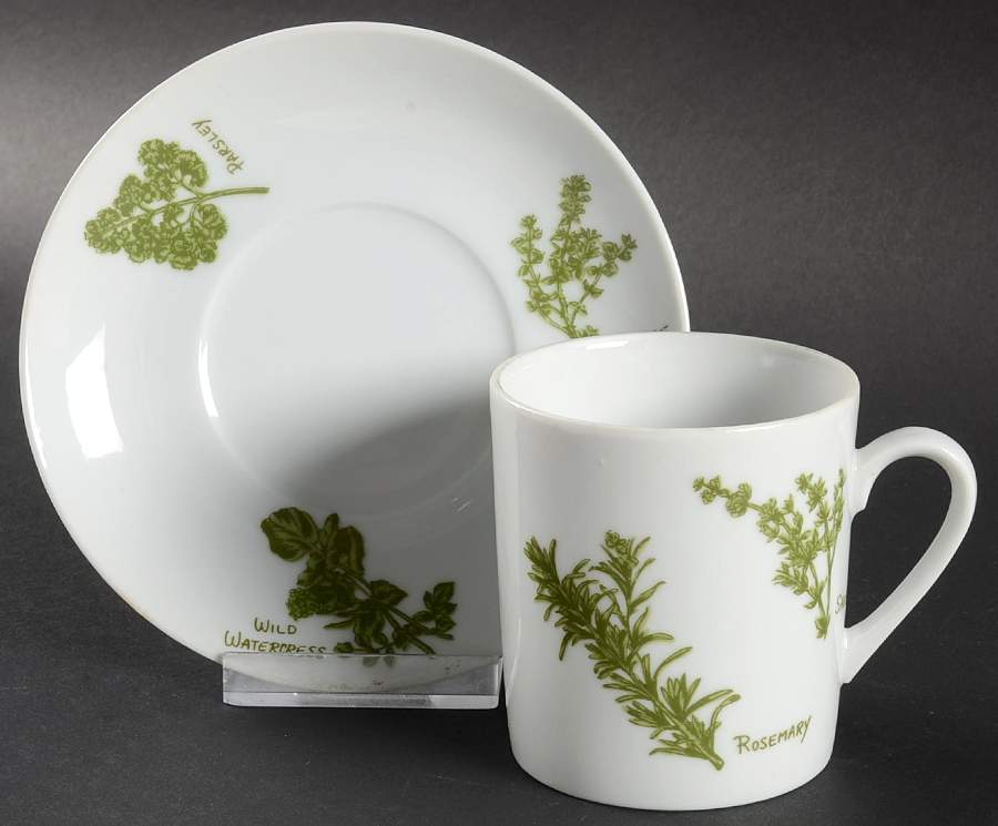 Herb Garden Flat Cup & Saucer Set by Taste Setter-1
