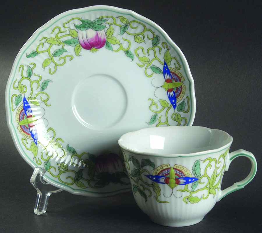 Imperial Vine Flat Cup & Saucer Set by Taste Setter-1