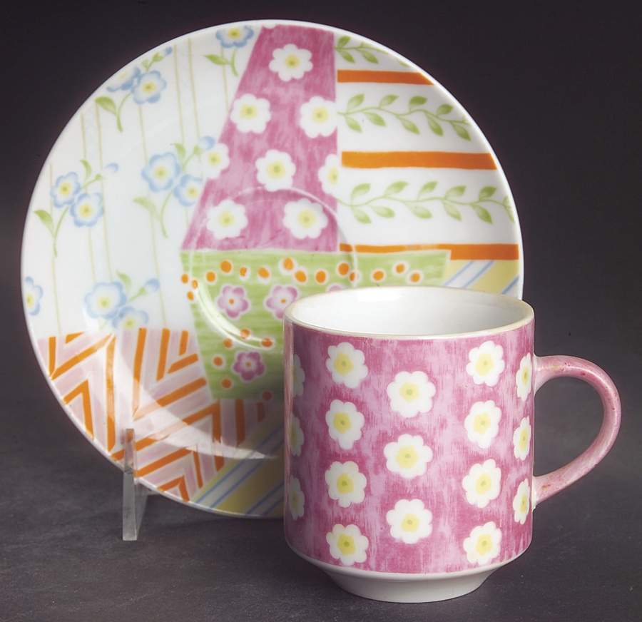 Patchwork Flat Cup & Saucer Set by Taste Setter-1