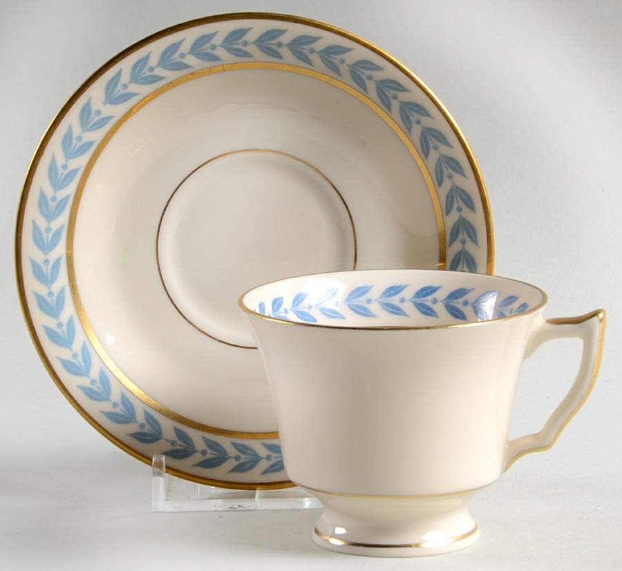 Laurel Footed Demitasse Cup & Saucer Set by Tatler of Trenton-1