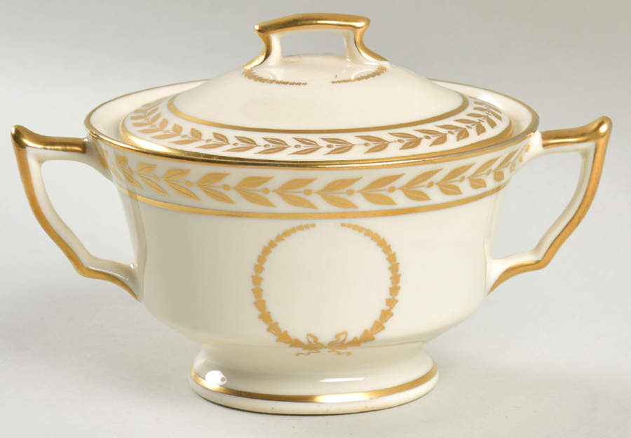 Laurel Gold Sugar Bowl & Lid by Tatler of Trenton-1
