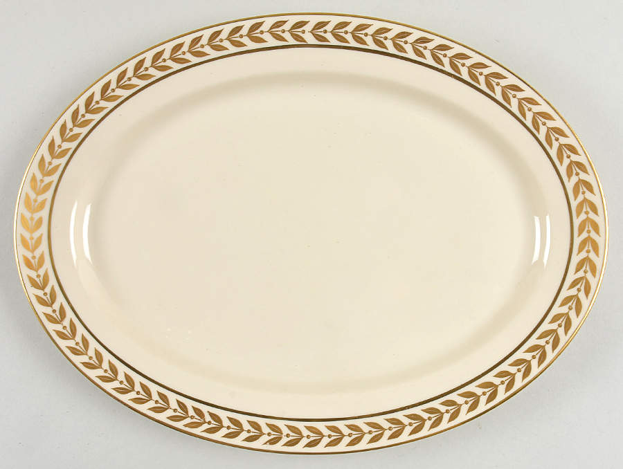 Laurel Gold 12" Oval Serving Platter by Tatler of Trenton-1