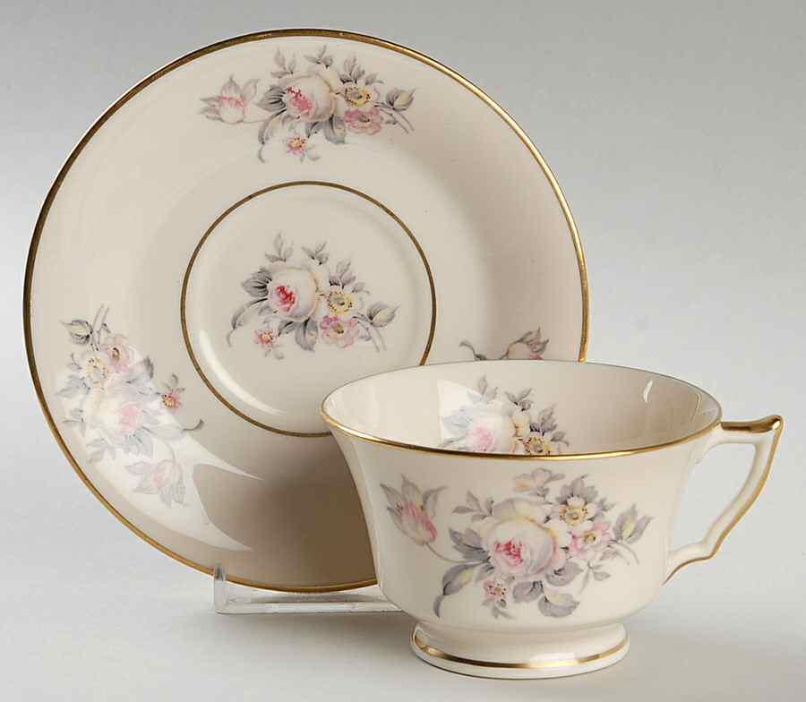 TAT2 Footed Cup & Saucer Set by Tatler of Trenton-1