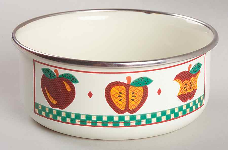 A Is For Apple 5" Metal Bowl by Tabletops Unlimited-1
