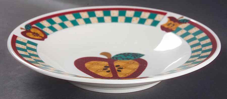 A Is For Apple Large Rim Soup Bowl by Tabletops Unlimited-1