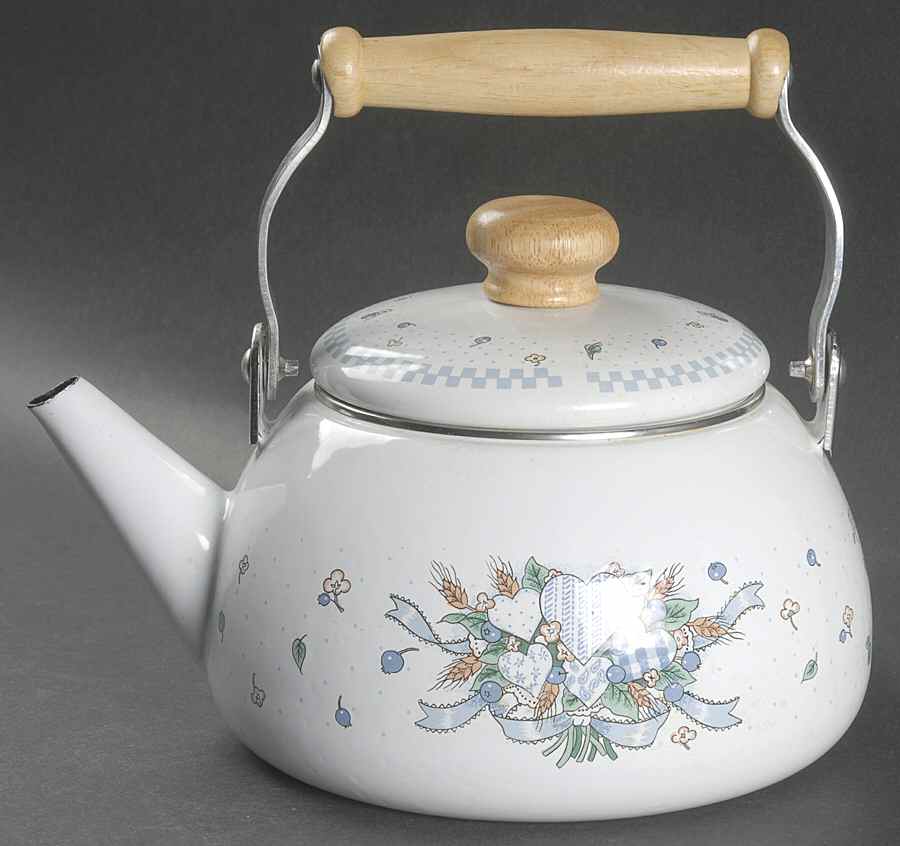 Blueberry Hearts Metal Kettle & Lid by Tabletops Unlimited-1