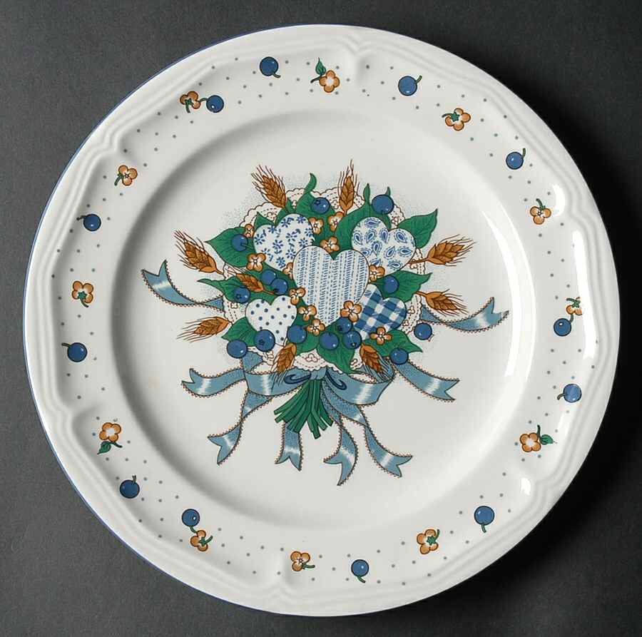 Blueberry Hearts Dinner Plate by Tabletops Unlimited-1