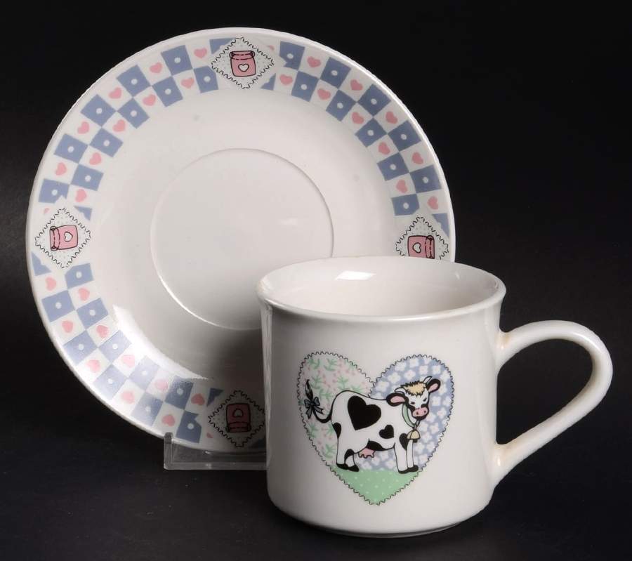 Buttermilk Flat Cup & Saucer Set by Tabletops Unlimited-1
