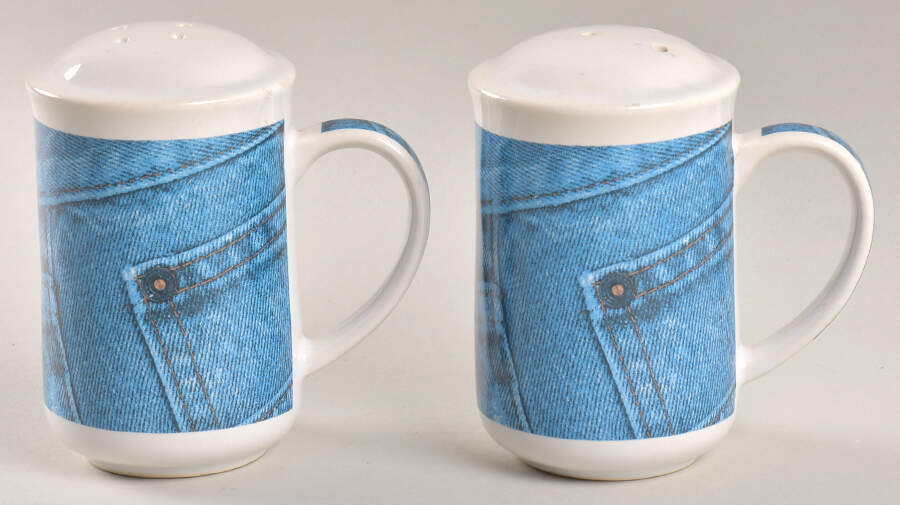 Denim Handled Salt & Pepper Set by Tabletops Unlimited-1