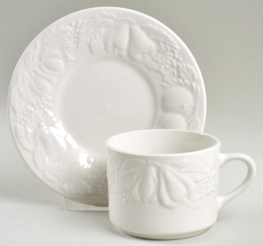 Fruit De Blanc Flat Cup & Saucer Set by Tabletops Unlimited-1