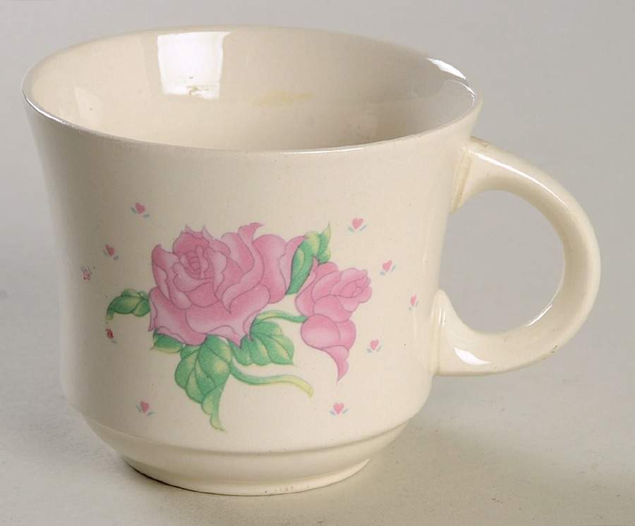 Pink Rose Flat Cup by Tabletops Unlimited-1