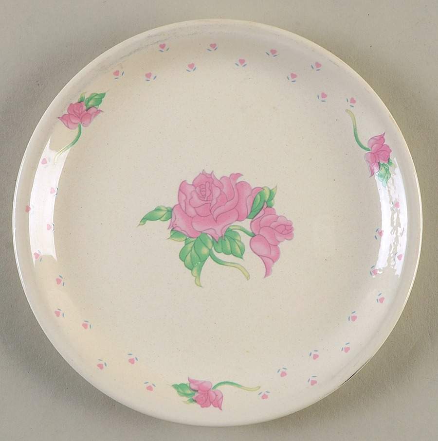 Pink Rose Bread & Butter Plate by Tabletops Unlimited-1