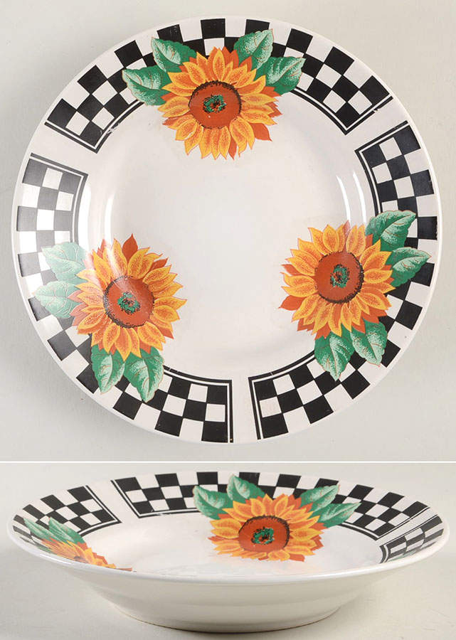 Sunny (Light Or Dark Yellow Flowers) Coupe Soup Bowl by Tabletops Unlimited-1