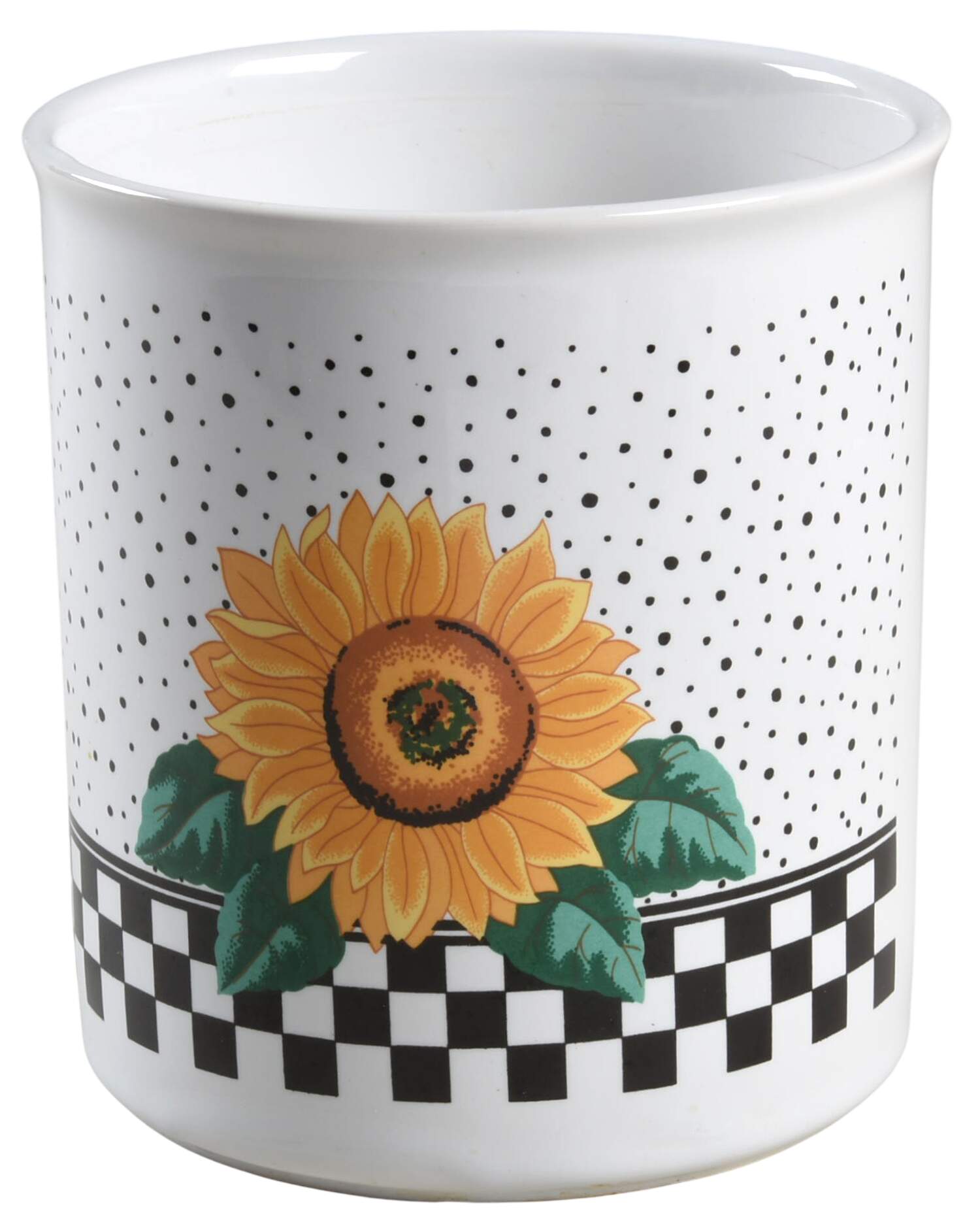 Sunny (Light Or Dark Yellow Flowers) Medium Canister No Lid by Tabletops Unlimited-1