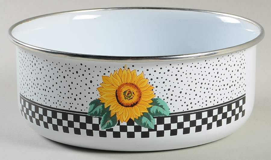 Sunny (Light Or Dark Yellow Flowers) 6" Metal Mixing Bowl by Tabletops Unlimited-1