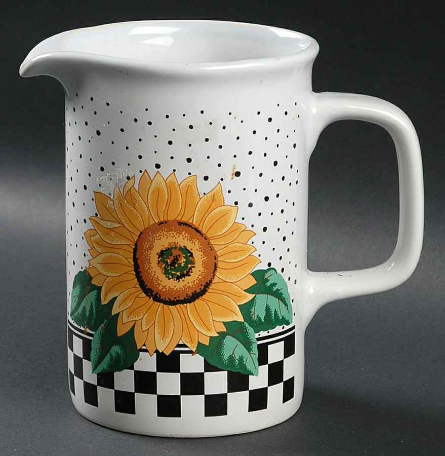 Sunny (Light Or Dark Yellow Flowers) 32 Oz Pitcher by Tabletops Unlimited-1
