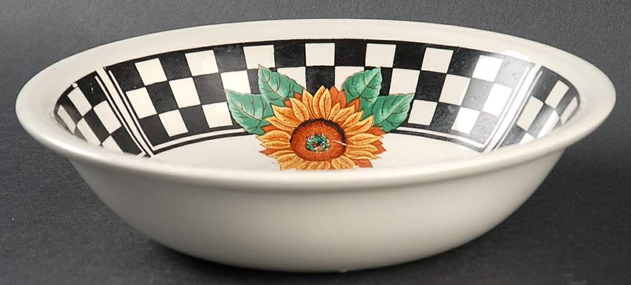 Sunny (Light Or Dark Yellow Flowers) Coupe Cereal Bowl by Tabletops Unlimited-1