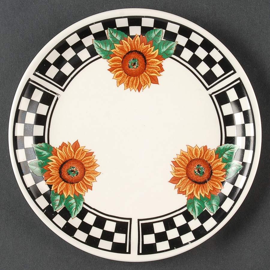 Sunny (Light Or Dark Yellow Flowers) Bread & Butter Plate by Tabletops Unlimited-1