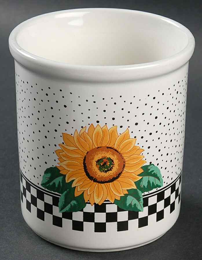 Sunny (Light Or Dark Yellow Flowers) Sugar Bowl No Lid by Tabletops Unlimited-1
