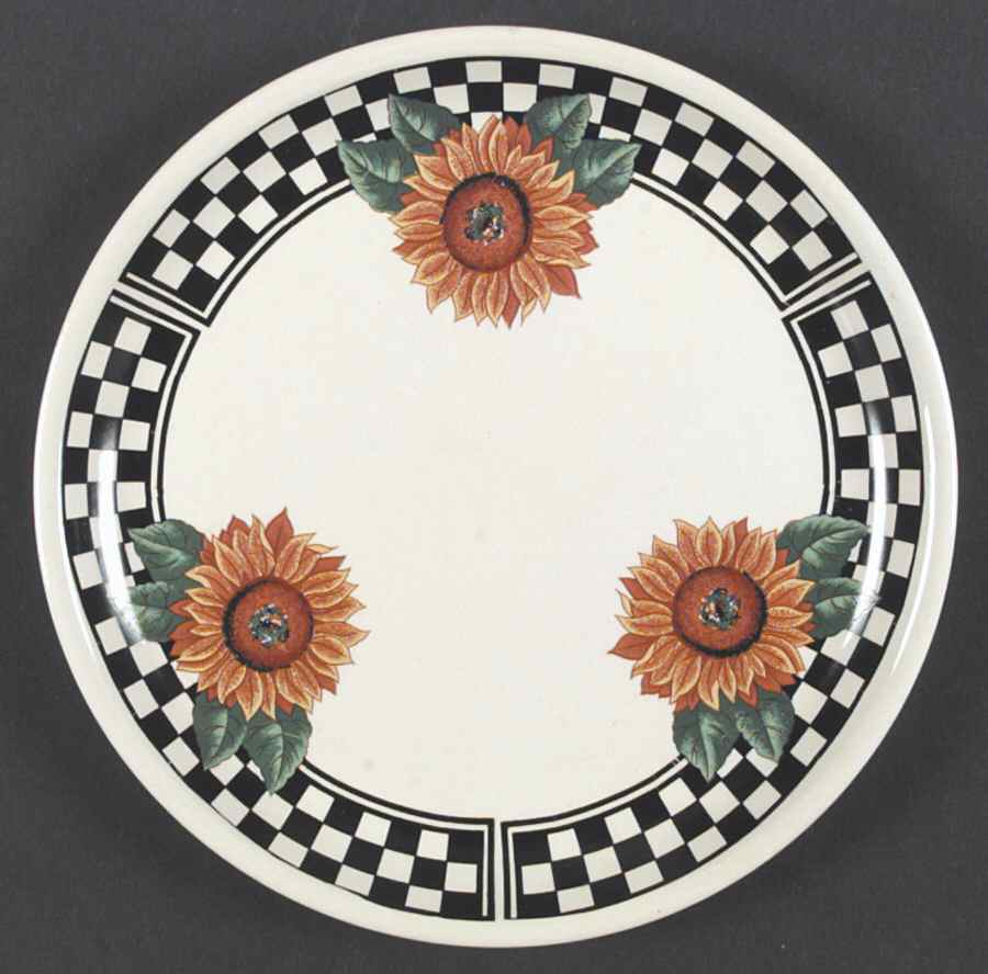 Sunny (Light Or Dark Yellow Flowers) Dinner Plate by Tabletops Unlimited-1