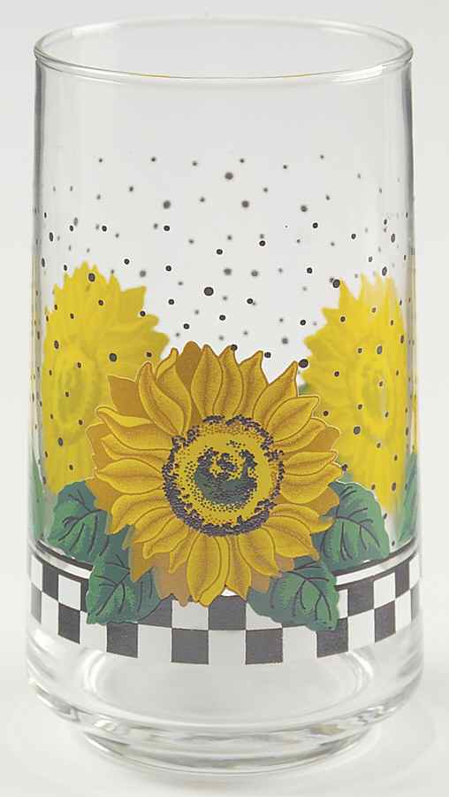 Sunny (Light Or Dark Yellow Flowers) 12 Oz Glassware Tumbler by Tabletops Unlimited-1