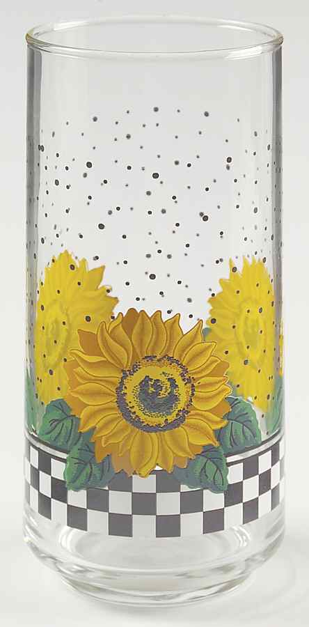 Sunny (Light Or Dark Yellow Flowers) 16 Oz Glassware Tumbler by Tabletops Unlimited-1