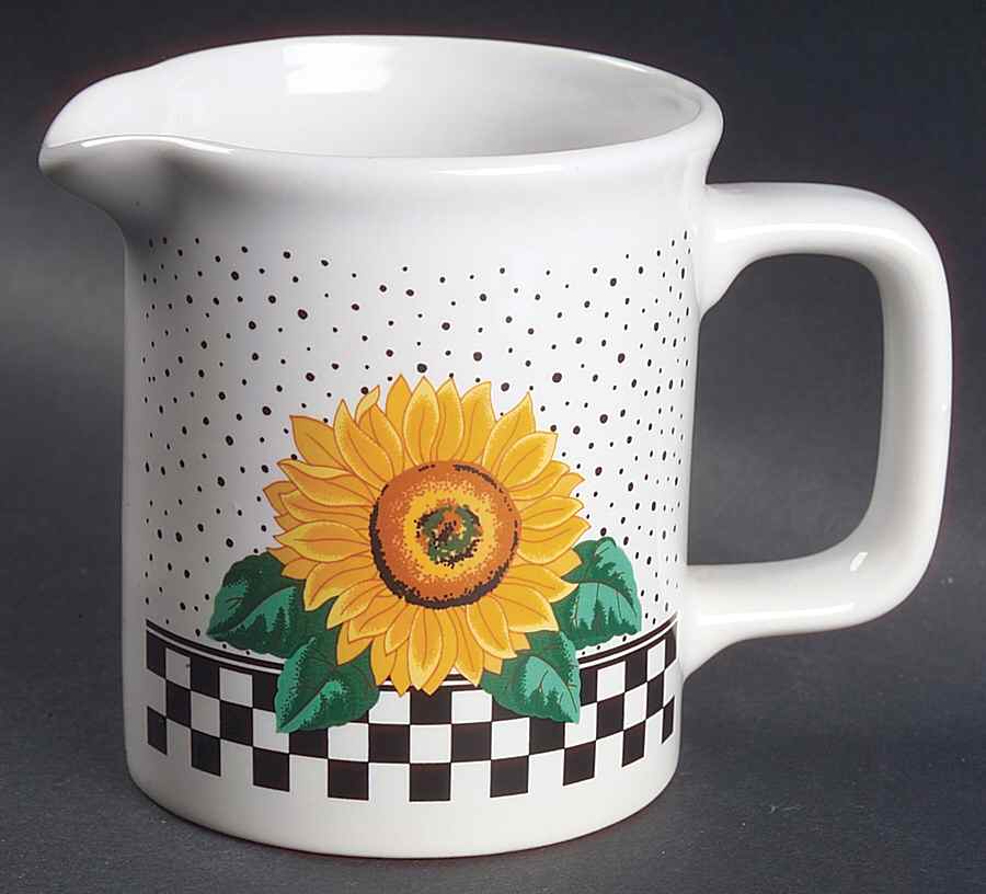 Sunny (Light Or Dark Yellow Flowers) Creamer by Tabletops Unlimited-1