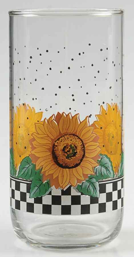 Sunny (Light Or Dark Yellow Flowers) 16 Oz Glassware Tumbler by Tabletops Unlimited-1