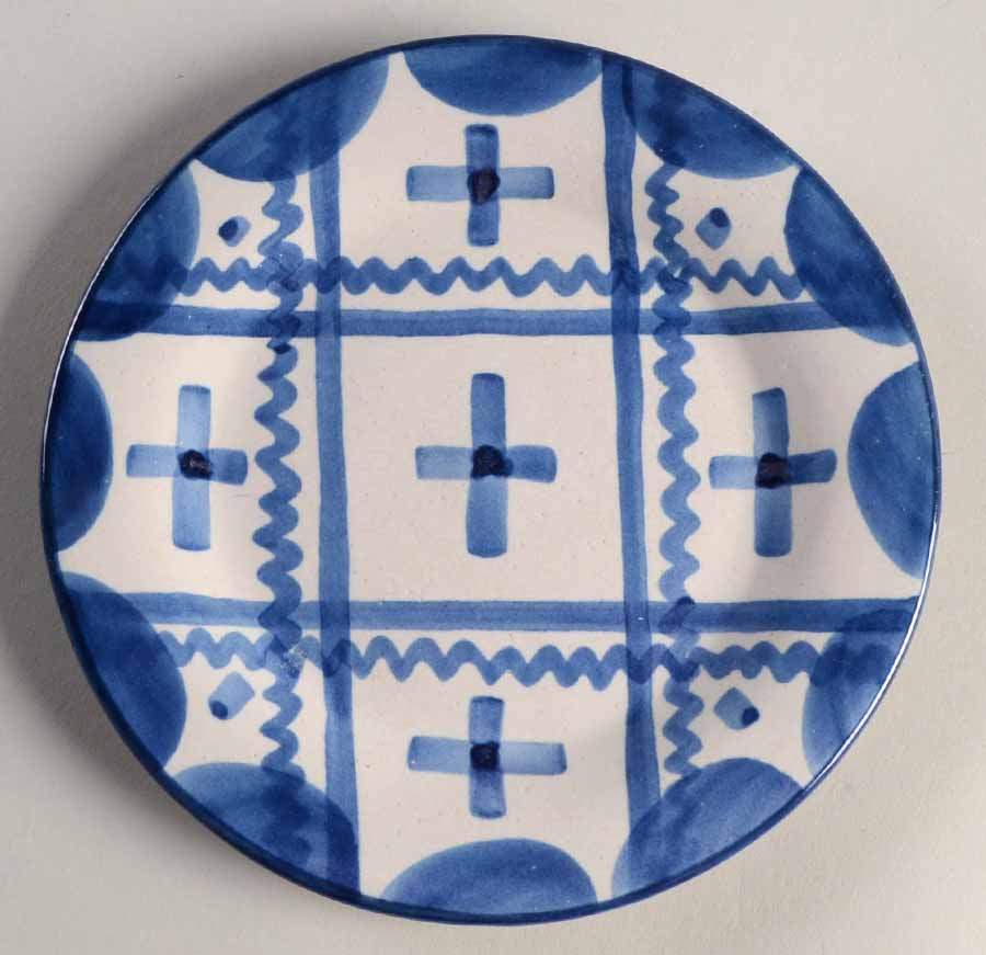 Blue Plaid Bread & Butter Plate by John B Taylor-1