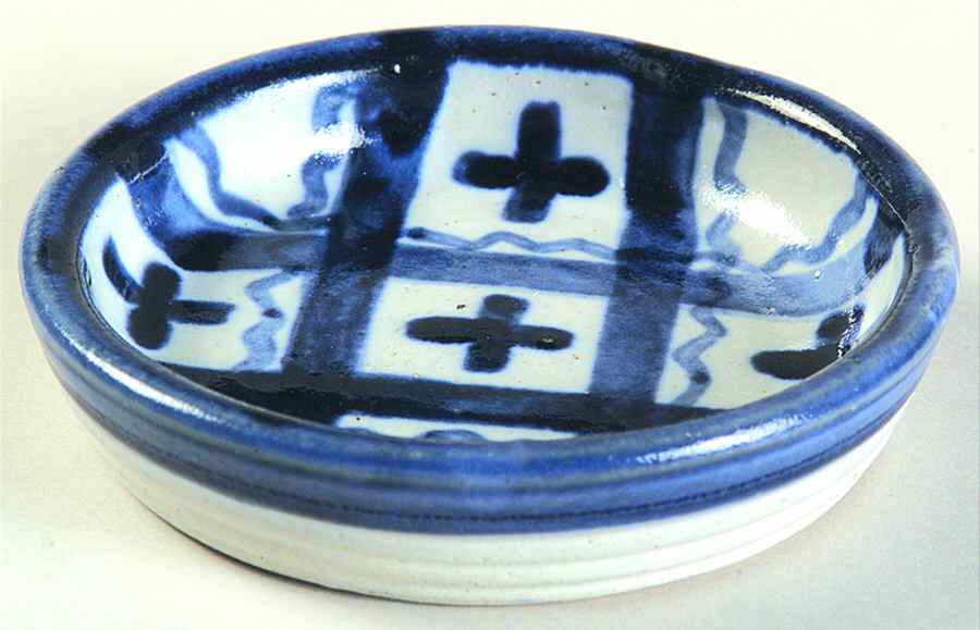 Blue Plaid Butter Pat by John B Taylor-1