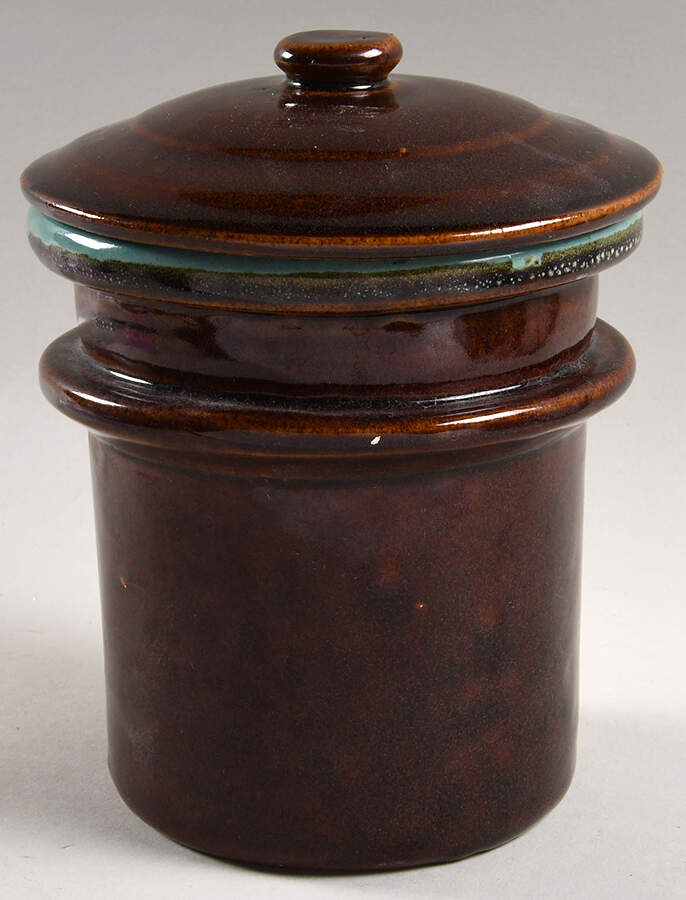 Country Fare (Glazed Bottom) Small Crock & Lid by John B Taylor-1